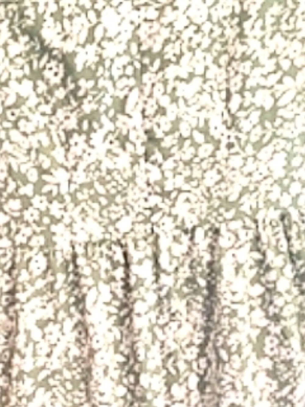 Sage Green and White Midi Emerson Smocked Square Neck Dress - Picture 2 of 3